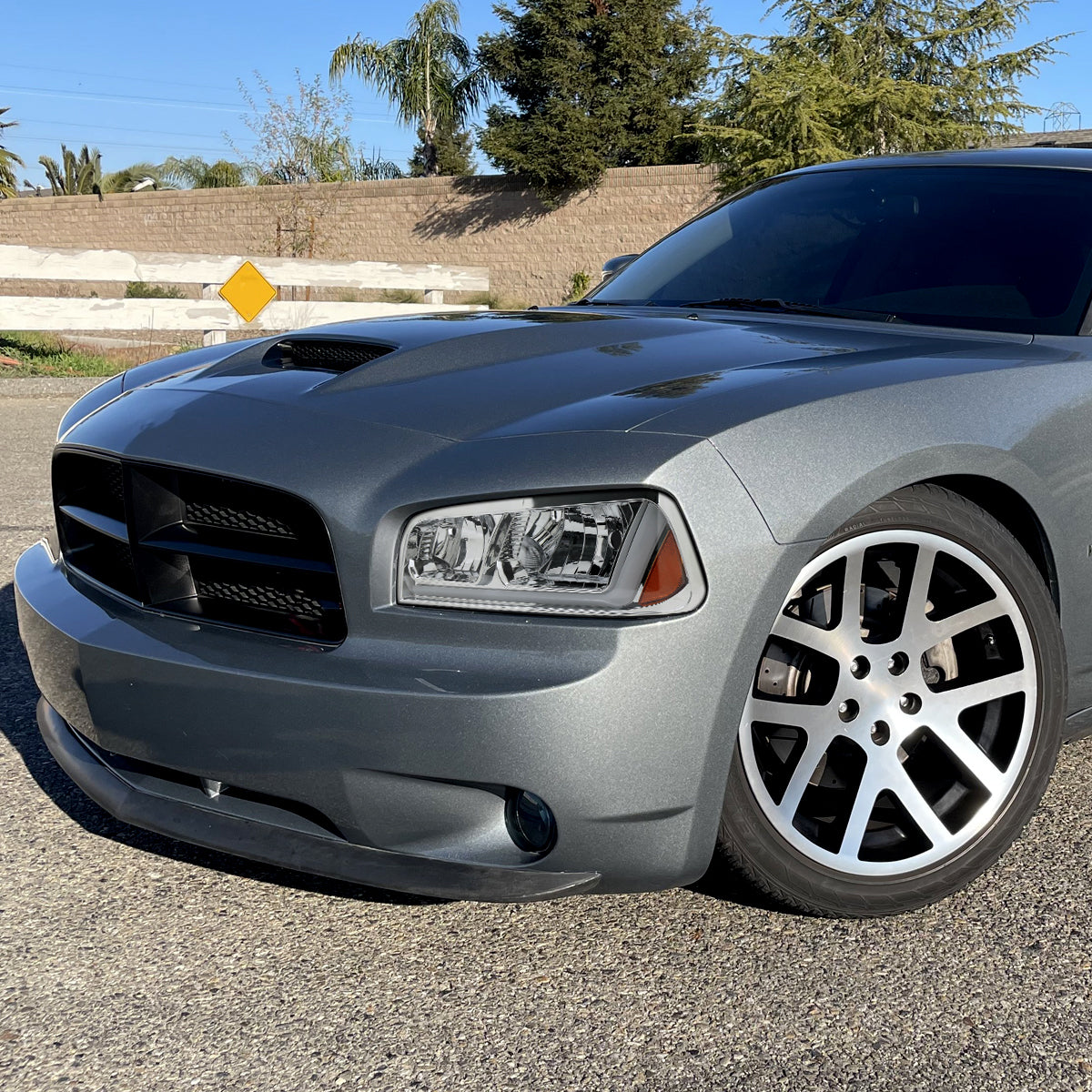 Ronnin - Fits 2006-2010 Dodge Charger Upgraded Replacement LED Tube Switchback Sequential Turn Signal Halogen Headlights Assembly Pair | Chrome