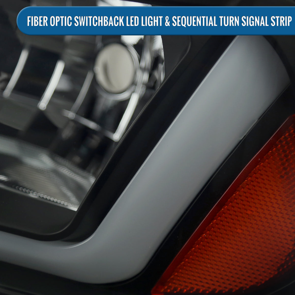 Ronnin - Fits 2006-2010 Dodge Charger Upgraded Replacement LED Tube Switchback Sequential Turn Signal Halogen Headlights Assembly Pair | Black Smoke