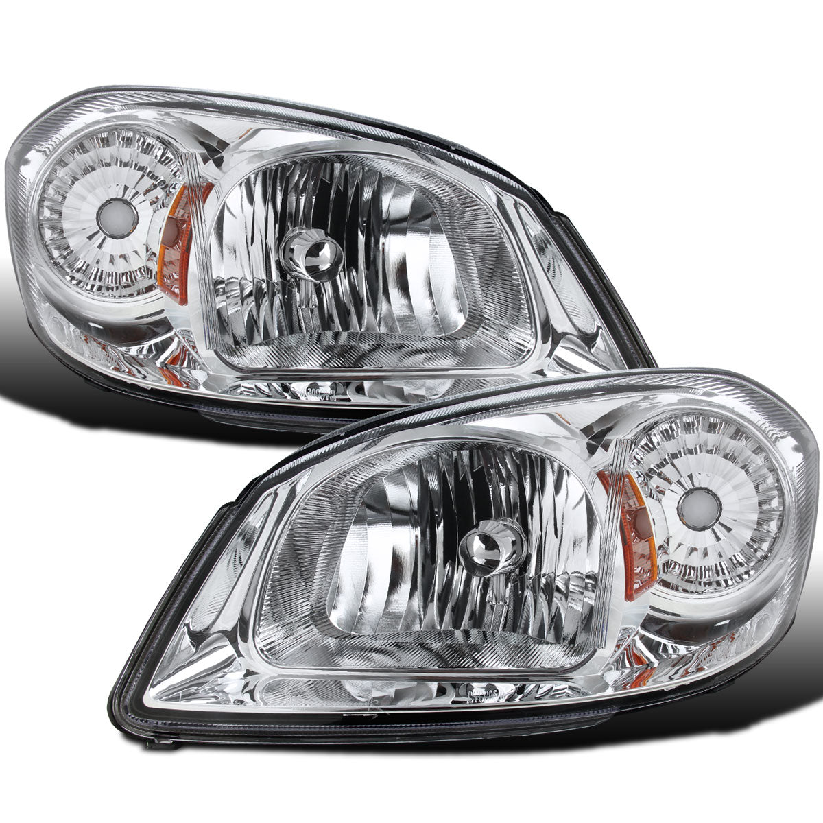 Ronnin - Compatible con Pontiac Pursuit 2005-2010 Pontiac G5 Chevy Cobalt Par de faros delanteros de repuesto de fábrica | Cromado