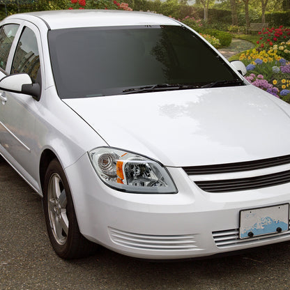 Ronnin - Fits 2005-2010 Chevy Cobalt Pontiac G5 Pursuit Upgraded Factory Replacement LED Tube Running Lights Headlights Assembly Pair | Chrome