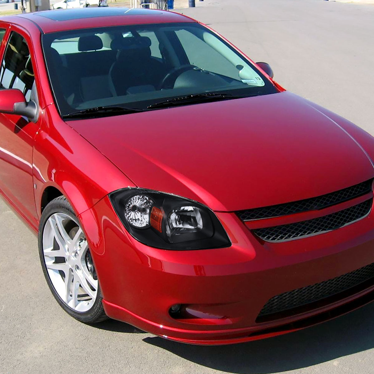 Ronnin - Faros delanteros de repuesto para Pontiac Pursuit 2005-2010 Pontiac G5 Chevy Cobalt | Negro