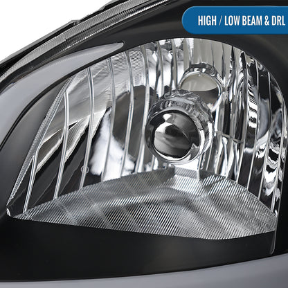 Ronnin - Fits 2005-2010 Chevy Cobalt Pontiac G5 Pursuit Upgraded Factory Replacement LED Tube Running Lights Headlights Assembly Pair | Black