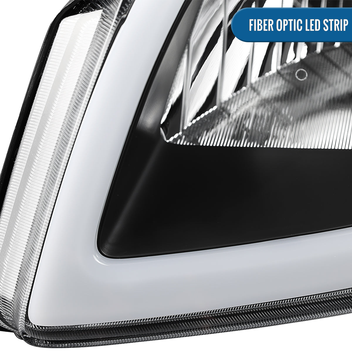 Ronnin - Fits 2005-2010 Chevy Cobalt Pontiac G5 Pursuit Upgraded Factory Replacement LED Tube Running Lights Headlights Assembly Pair | Black