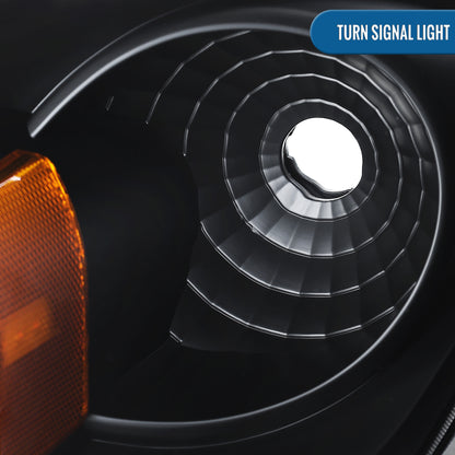 Ronnin - Fits 2005-2010 Chevy Cobalt Pontiac G5 Pursuit Upgraded Factory Replacement LED Tube Running Lights Headlights Assembly Pair | Black