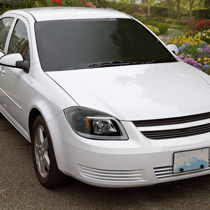 Ronnin - Fits 2005-2010 Chevy Cobalt Pontiac G5 Pursuit Upgraded Factory Replacement LED Tube Running Lights Headlights Assembly Pair | Black