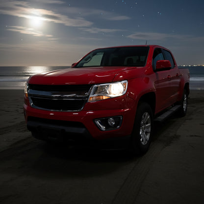 Ronnin - Se adapta a Chevy Colorado 2015-2022 | Par de ensamblaje de faros delanteros halógenos de repuesto | Cromado