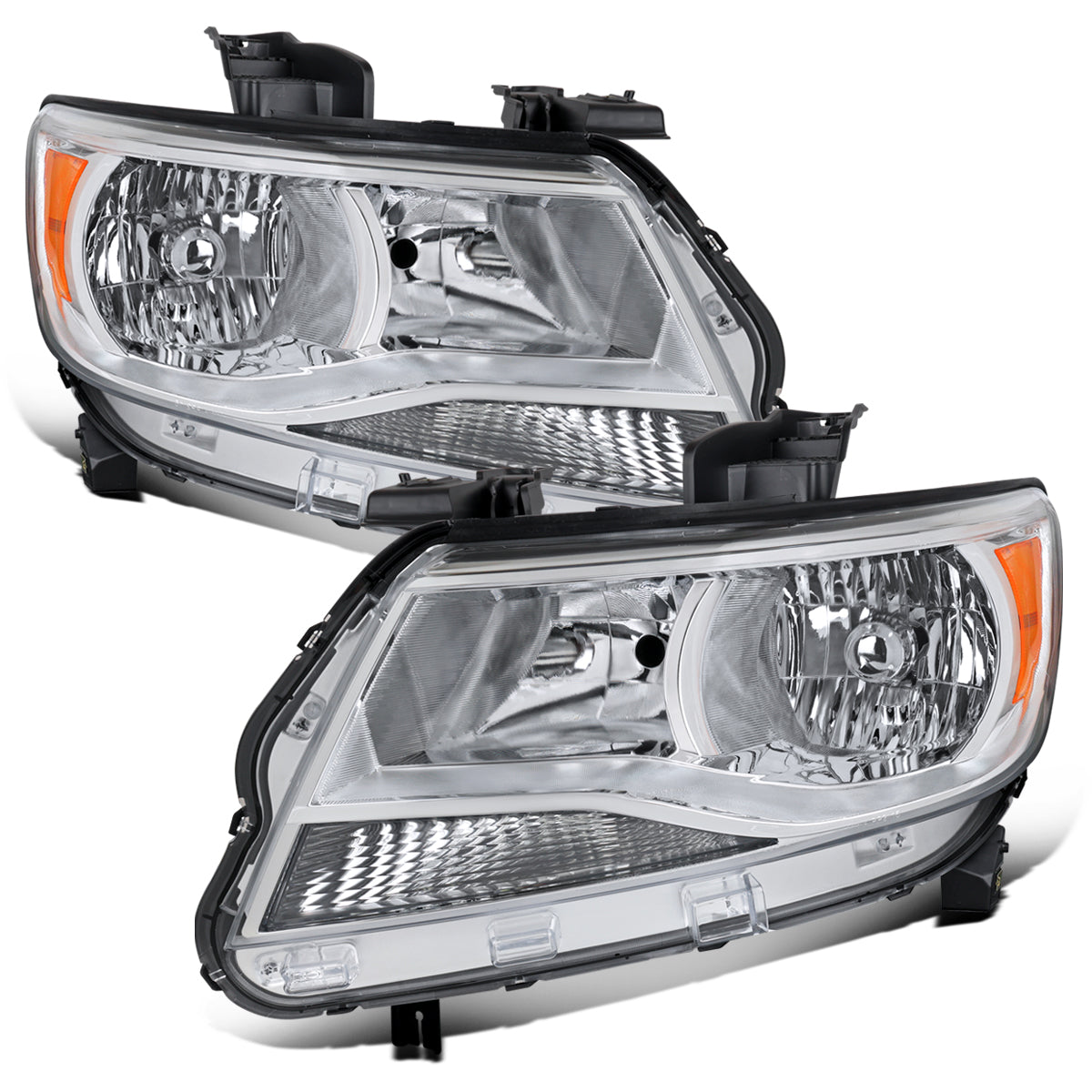 Ronnin - Se adapta a Chevy Colorado 2015-2022 | Par de ensamblaje de faros delanteros halógenos de repuesto | Cromado