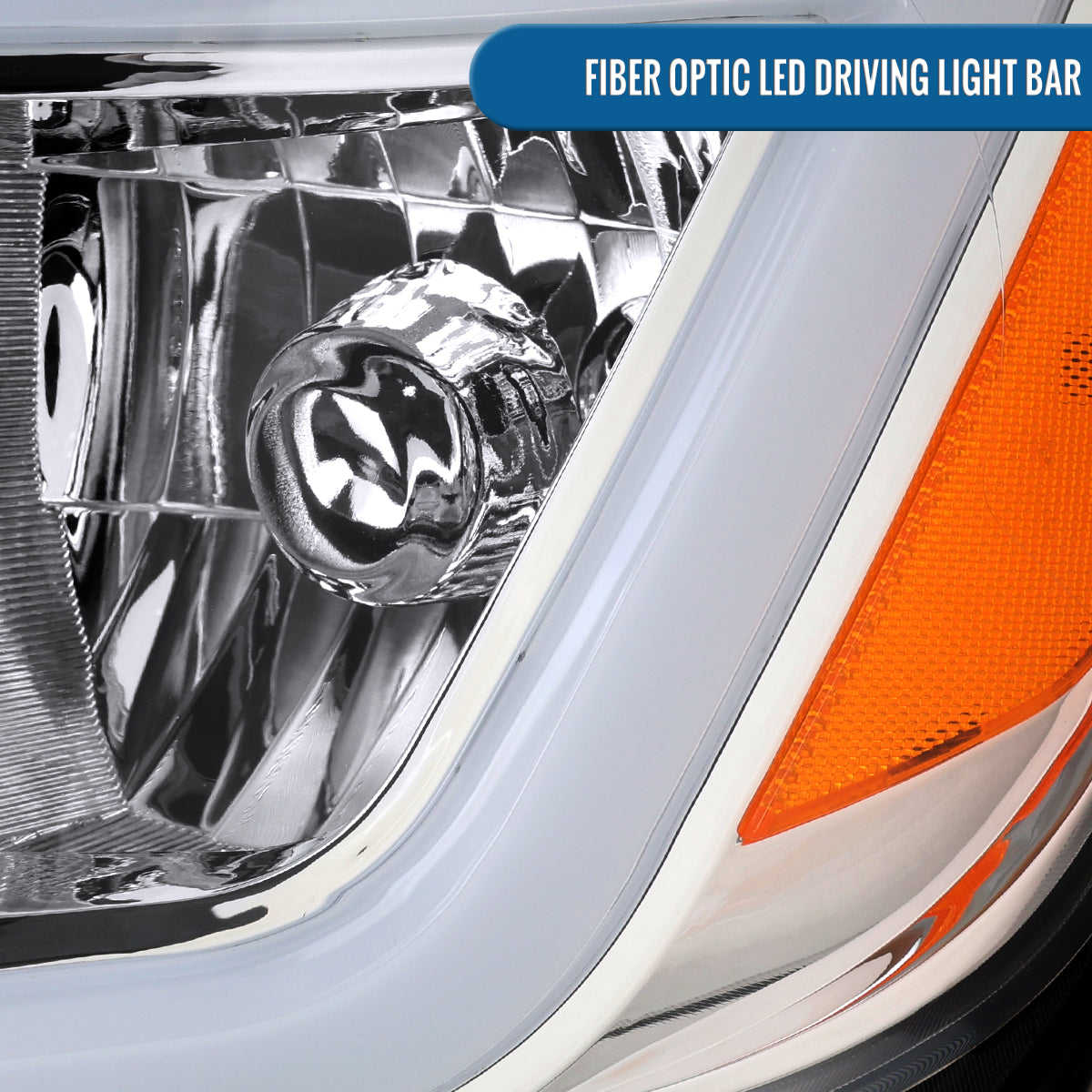 2015-2022 Chevy Colorado LED Running Light Tube Animated Startup Effect Halogen Headlights Assembly Pair | Chrome