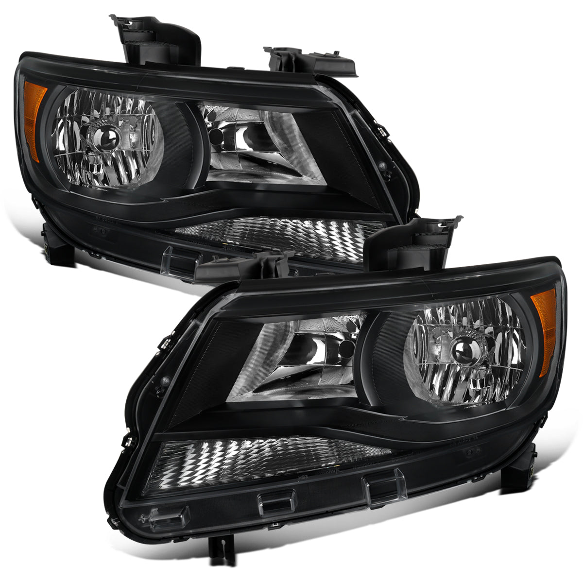 Ronnin - Compatible con Chevy Colorado 2015-2022 | Par de faros halógenos de repuesto | Negro