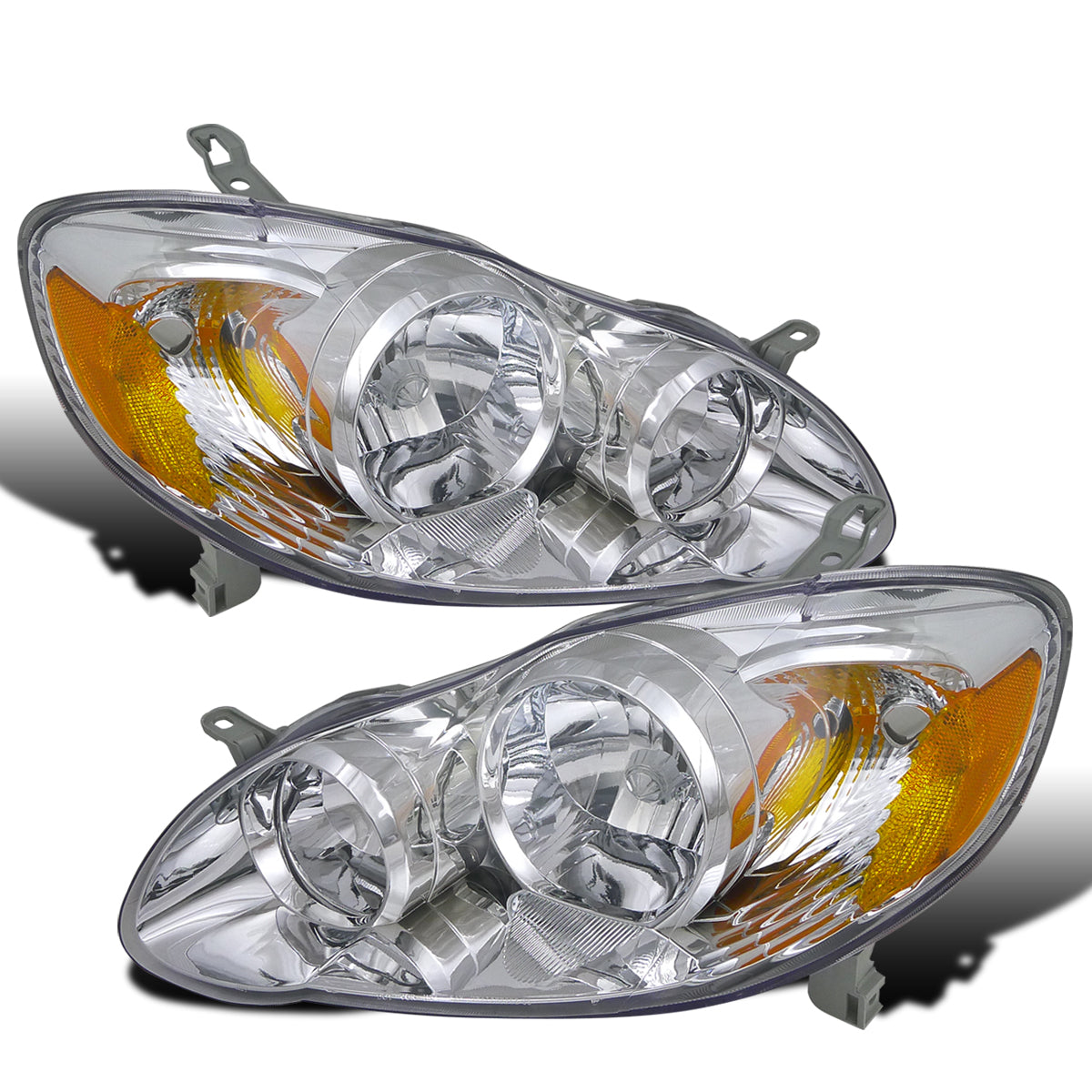 Ronnin - Se adapta a Toyota Corolla 2003-2008 Par de conjunto de faros de repuesto | Cromado