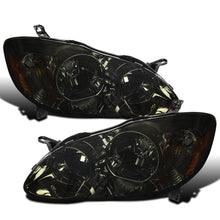 Ronnin - Fits 2003-2008 Toyota Corolla Factory Replacement Headlights Assembly Pair | Smoke