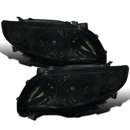 Ronnin - Faros delanteros de repuesto de fábrica para Toyota Corolla 2009-2010 Par | Ahumado