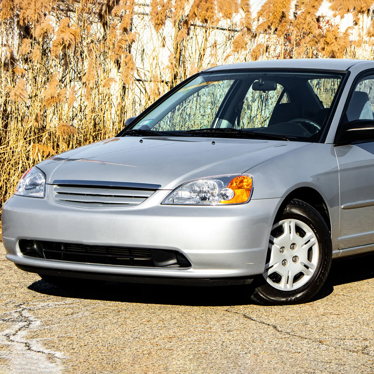 Ronnin - Fits 2001-2003 Honda Civic Coupe Sedan Factory Replacement Headlights Assembly Pair | Chrome