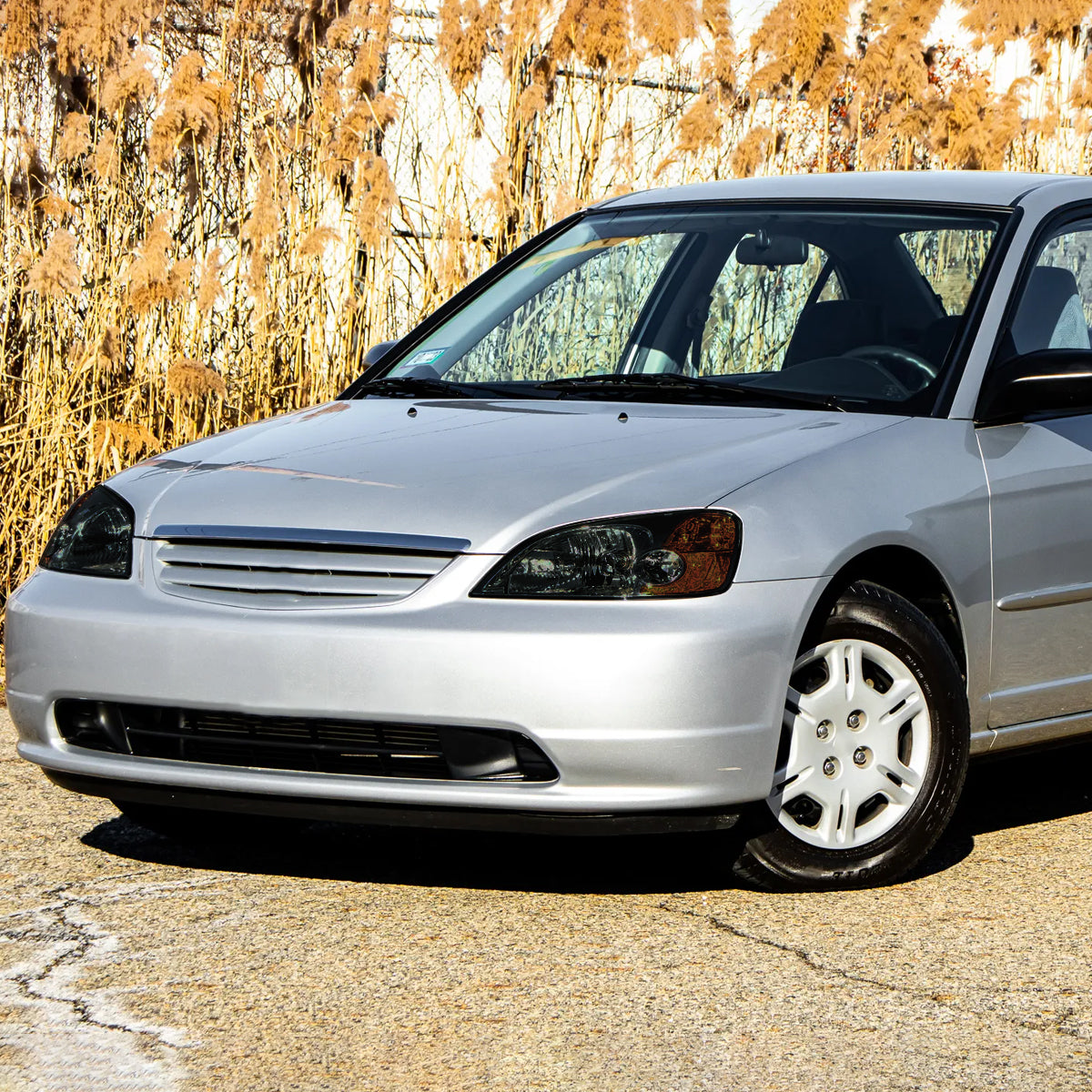 Ronnin - Se adapta a los faros delanteros de repuesto de fábrica para Honda Civic Coupe Sedán 2001-2003 Par | Ahumado