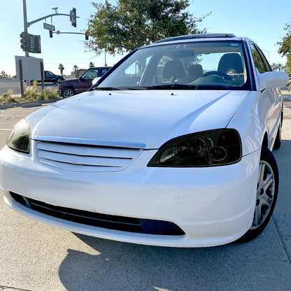 Ronnin - Se adapta a los faros delanteros de repuesto de fábrica para Honda Civic Coupe Sedán 2001-2003 Par | Ahumado