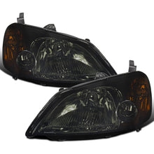 Ronnin - Fits 2001-2003 Honda Civic Coupe Sedan Factory Replacement Headlights Assembly Pair | Smoke