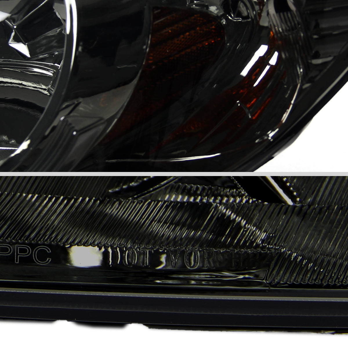 Ronnin - Fits 2004-2005 Honda Civic 2-Door Coupe 4-Door Sedan Replacement Headlights Pair | Smoke