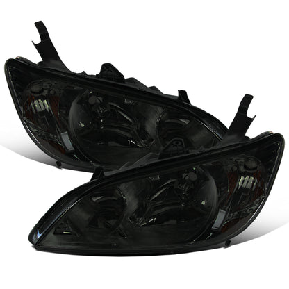 Ronnin - Fits 2004-2005 Honda Civic 2-Door Coupe 4-Door Sedan Replacement Headlights Pair | Smoke