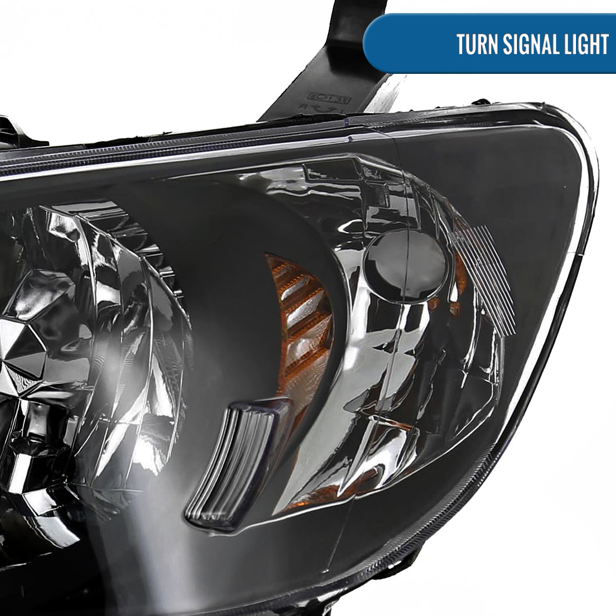 Ronnin - Fits 2004-2005 Honda Civic 2-Door Coupe 4-Door Sedan Replacement Headlights Pair | Black