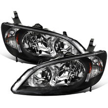 Ronnin - Fits 2004-2005 Honda Civic 2-Door Coupe 4-Door Sedan Replacement Headlights Pair | Black