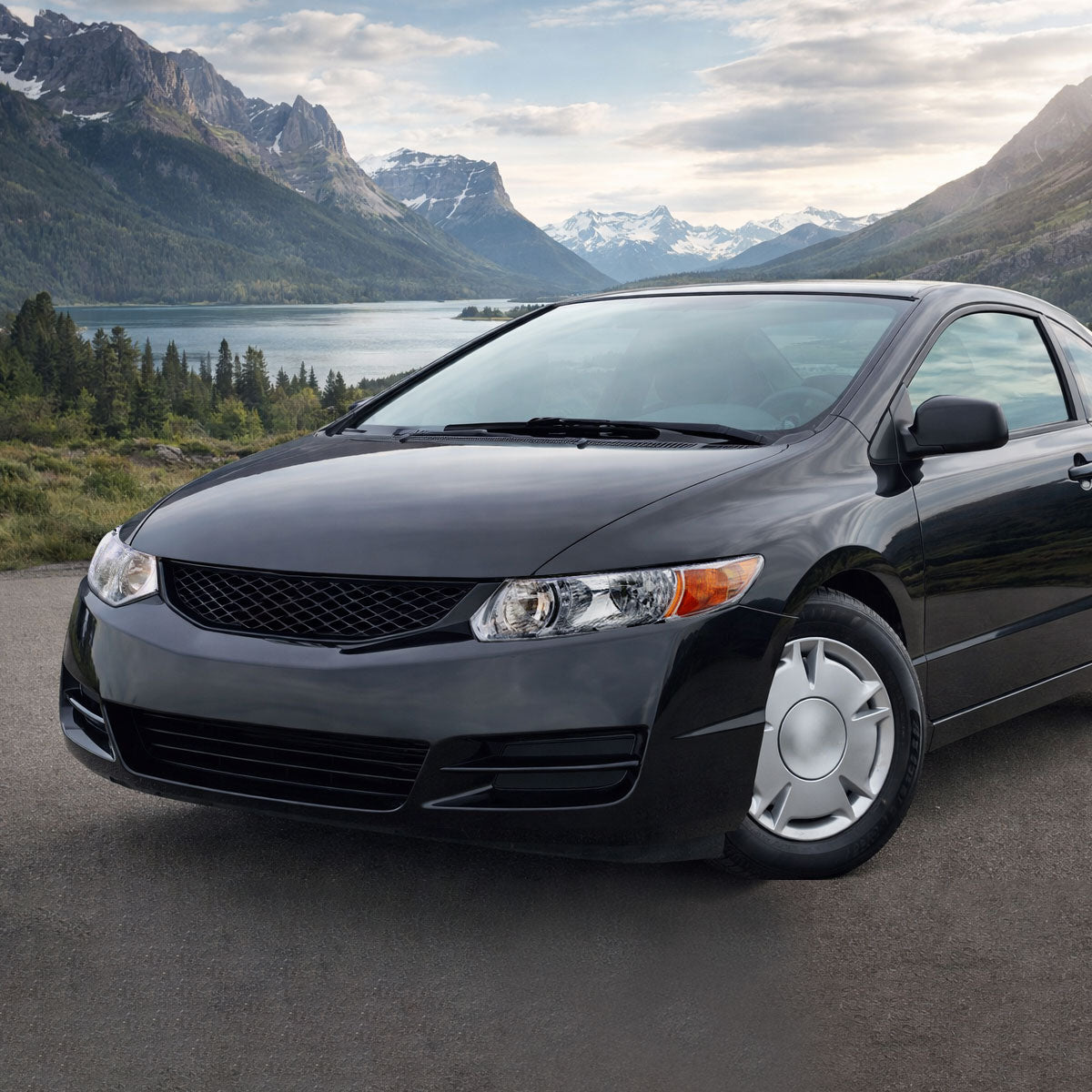 Ronnin - Compatible con Honda Civic Coupé de 2 puertas 2006-2011 | Par de faros delanteros de repuesto | Cromado