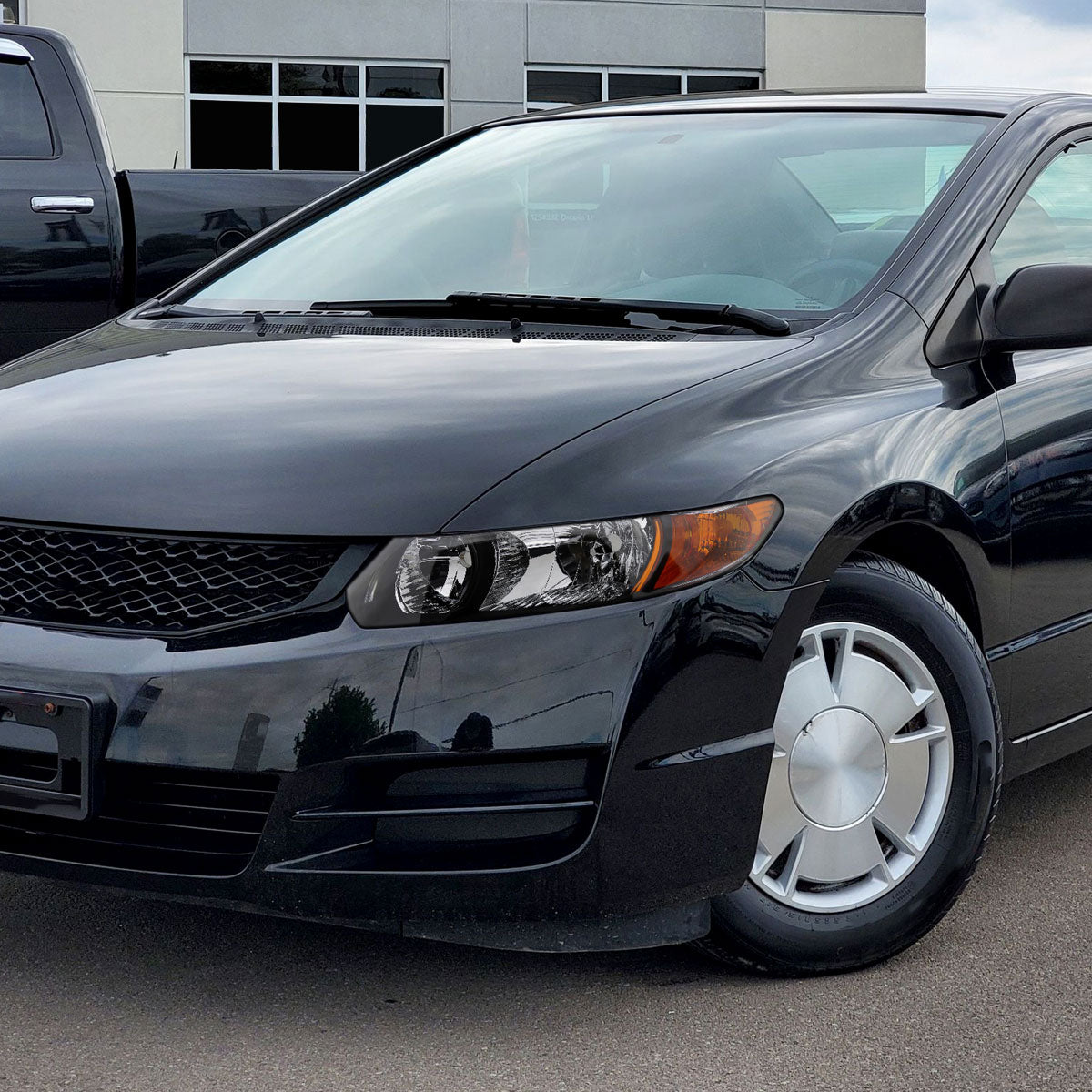 Ronnin - Faros delanteros de repuesto para Honda Civic Coupé de 2 puertas 2006-2011 | Negro