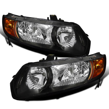 Ronnin - Faros delanteros de repuesto para Honda Civic Coupé de 2 puertas 2006-2011 | Negro