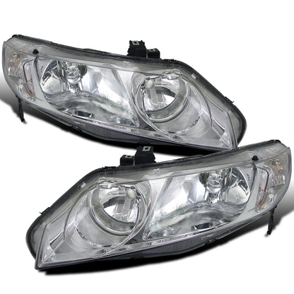 Ronnin - Conjunto de faros delanteros de repuesto de fábrica para Honda Civic Sedan 2006-2011 (par) | Cromado