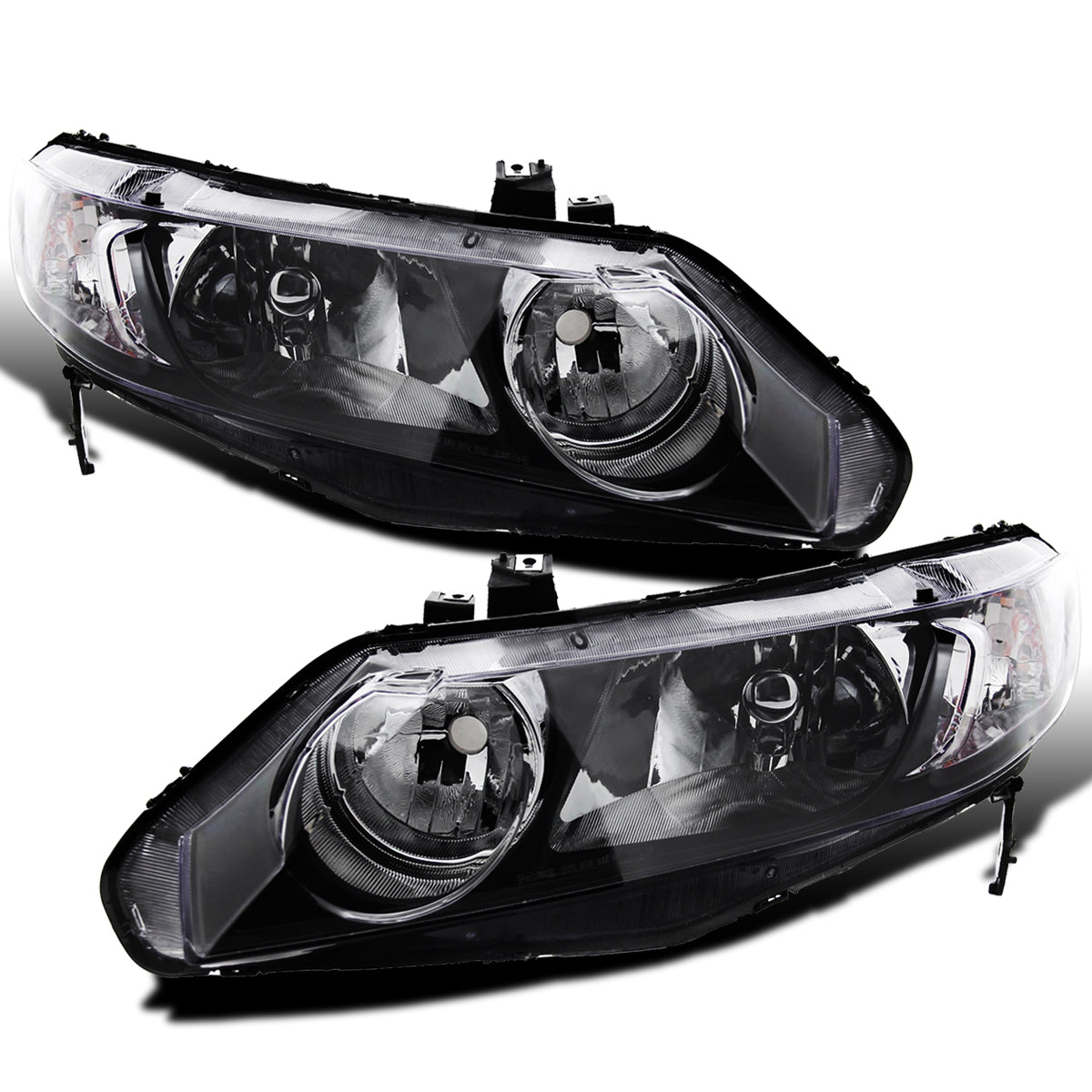 Ronnin - Faros delanteros de repuesto originales para Honda Civic Sedán 2006-2011, par | Negro