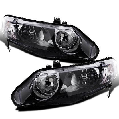 Ronnin - Faros delanteros de repuesto originales para Honda Civic Sedán 2006-2011, par | Negro
