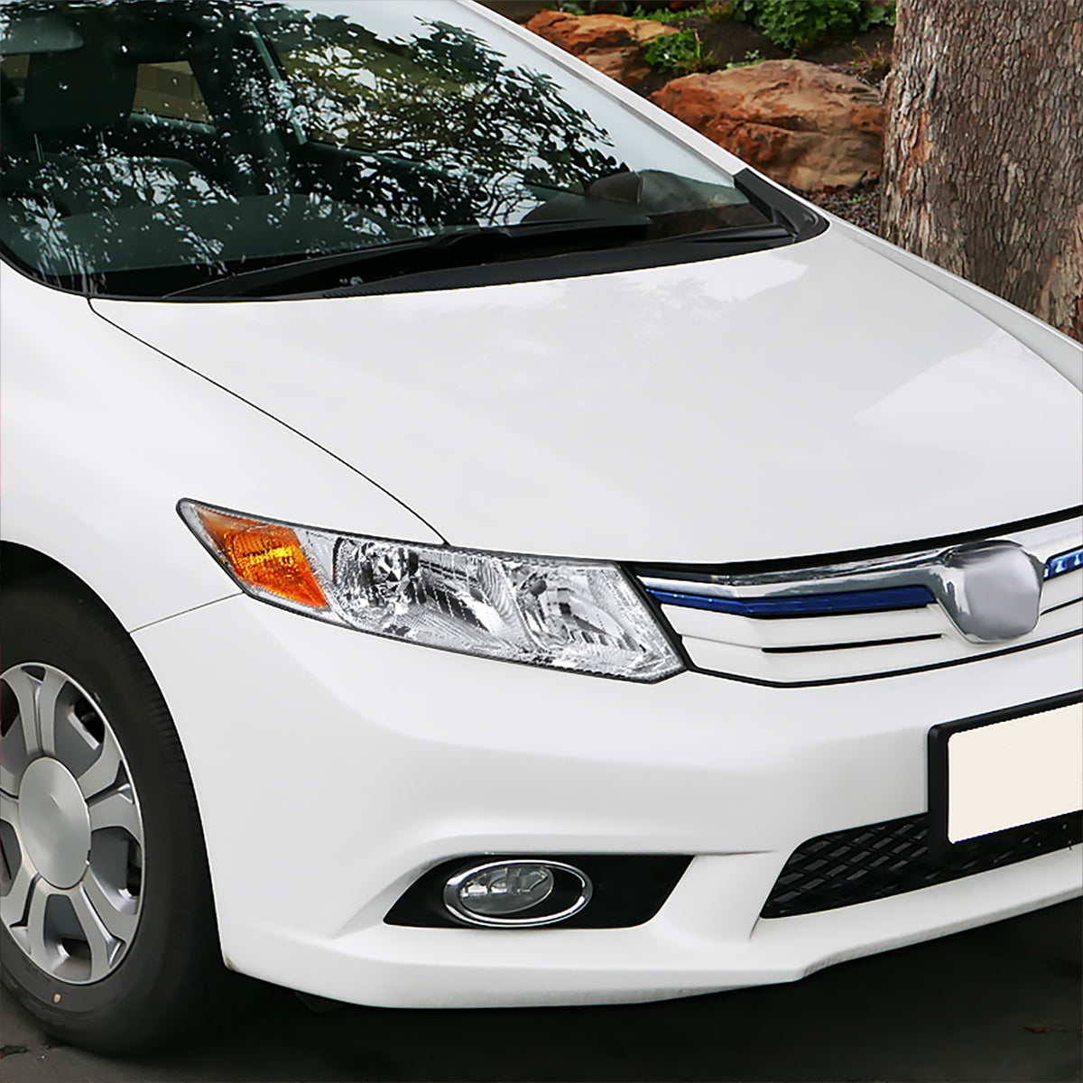 Ronnin - Compatible con Honda Civic Coupé Sedán 2012-2015 Par de Montaje de Faros de Repuesto | Cromo