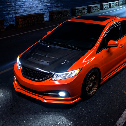2012-2015 Honda Civic Sedan 2012-2013 Coupe Headlights LED Switchback Turn Signals Assembly Pair | Chrome