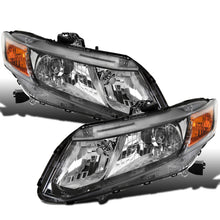 Ronnin - Fits 2012-2015 Honda Civic Coupe Sedan Factory Replacement Headlights Assembly Pair | Black
