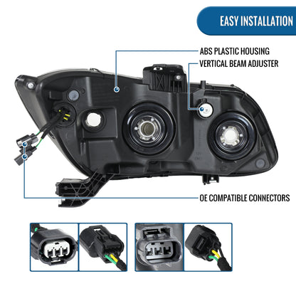 2012-2015 Honda Civic Sedan 2012-2013 Coupe Headlights LED Switchback Turn Signals Assembly Pair | Black