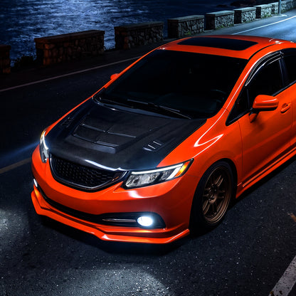 2012-2015 Honda Civic Sedan 2012-2013 Coupe Headlights LED Switchback Turn Signals Assembly Pair | Black