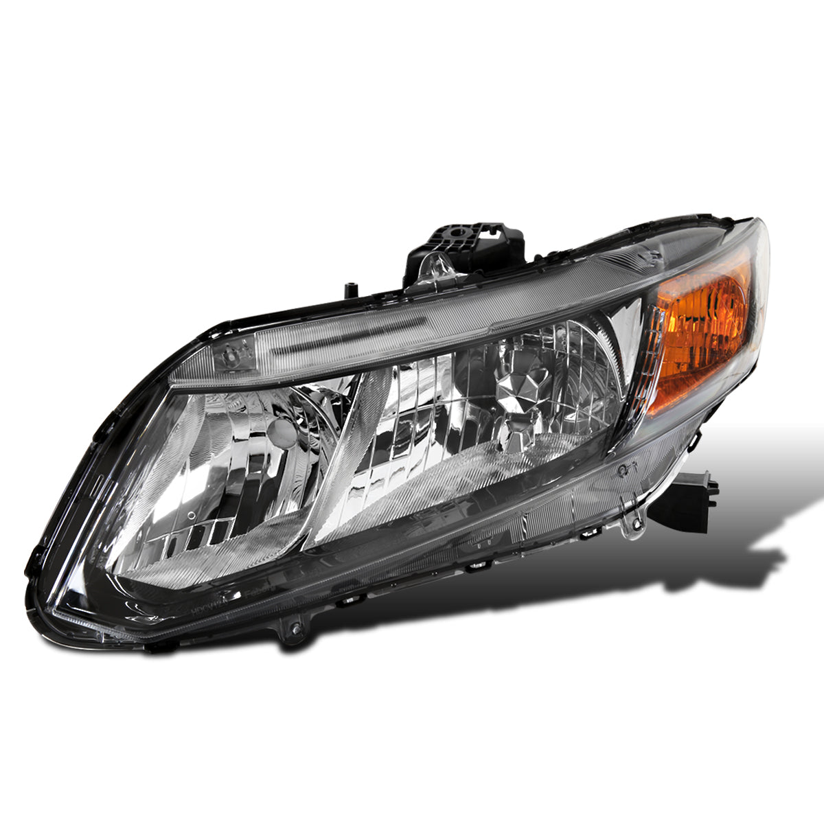 Ronnin - Compatible con Honda Civic Coupé Sedán 2012-2015 Ensamblaje de faros de repuesto lado del conductor | Negro