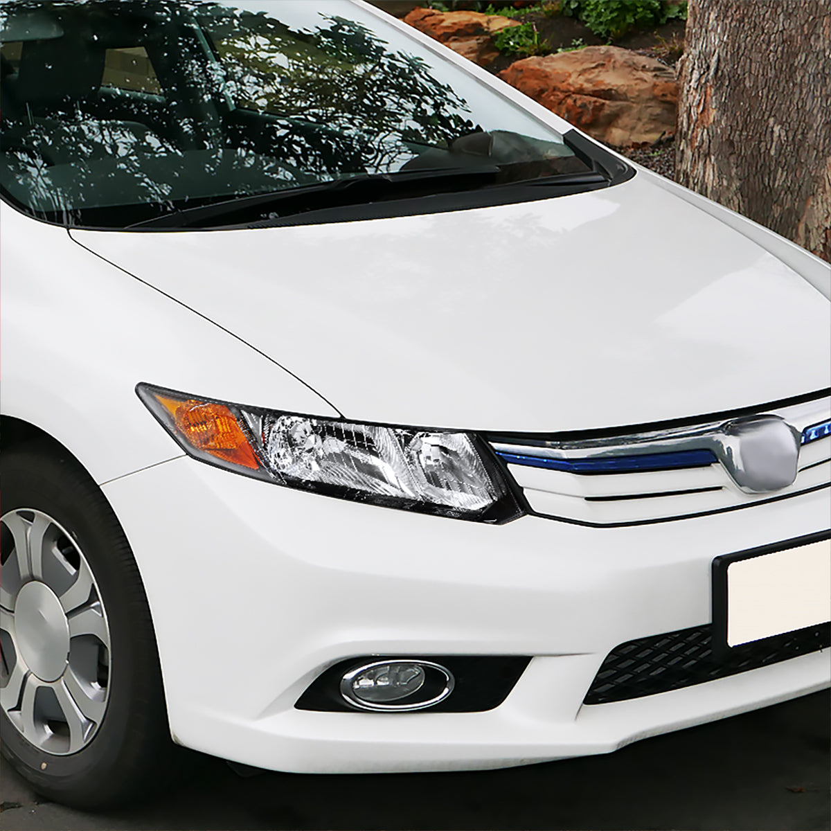 Ronnin - Compatible con Honda Civic Coupé Sedán 2012-2015 Ensamblaje de faros delanteros de repuesto lado del pasajero | Negro