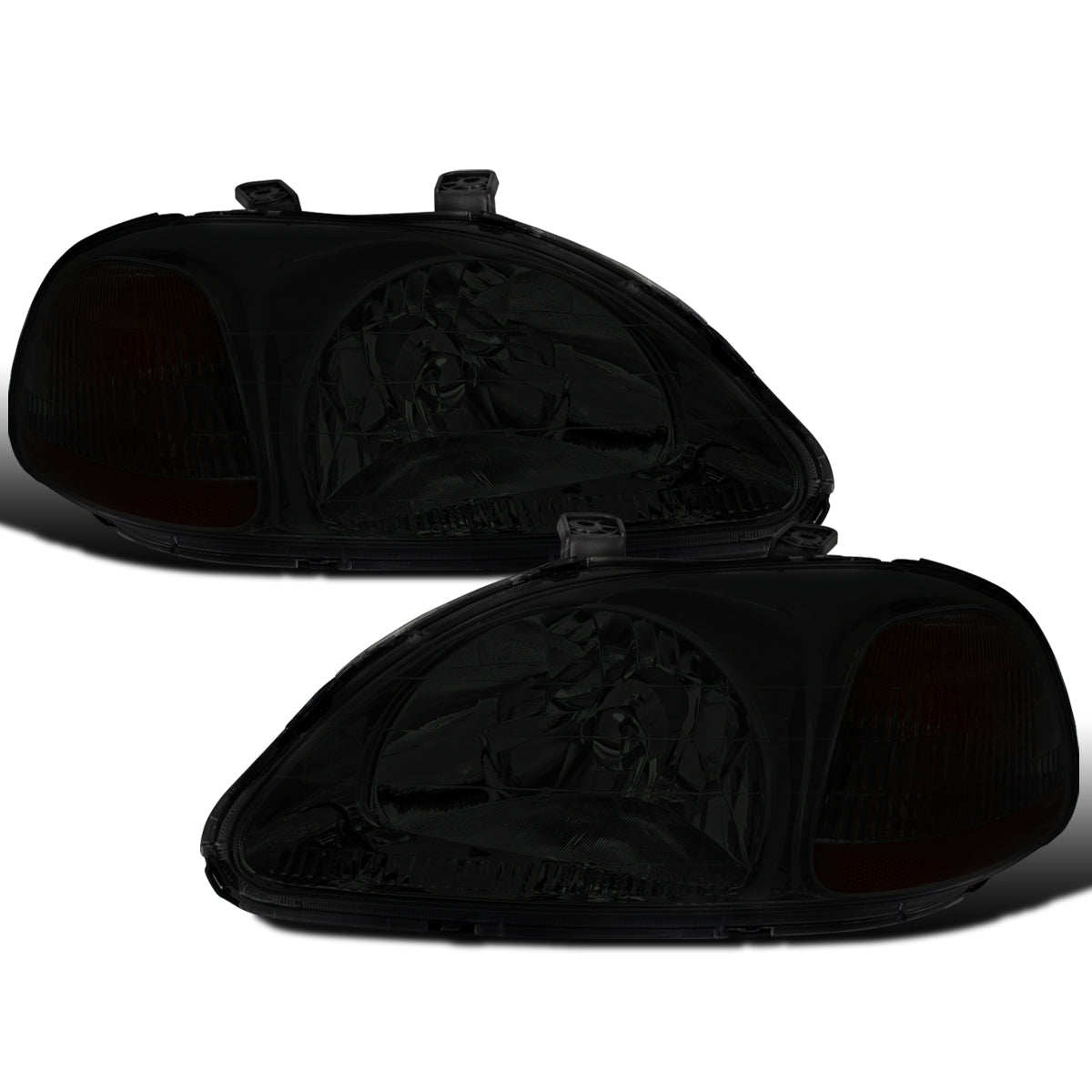 Ronnin - Faros delanteros de repuesto originales para Honda Civic EK 1996-1998, par | Ahumado