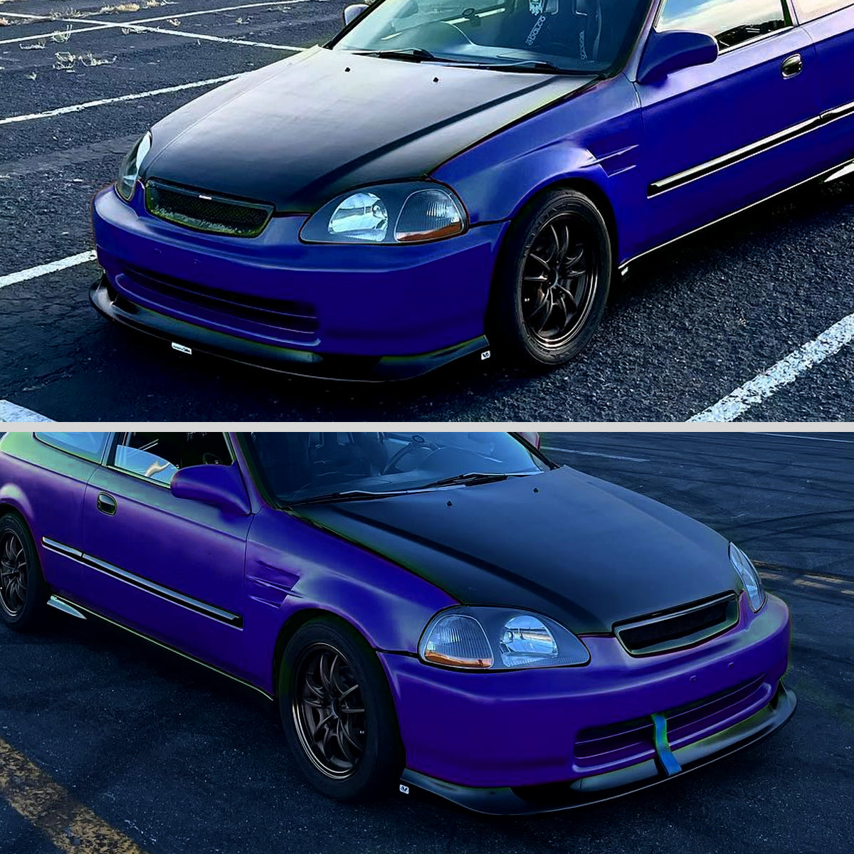 Ronnin - Conjunto de faros delanteros de repuesto para Honda Civic EK 1996-1998 | Par | Negro