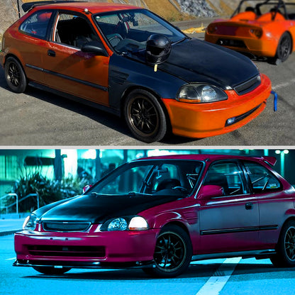 Ronnin - Conjunto de faros delanteros de repuesto para Honda Civic EK 1996-1998 | Par | Negro