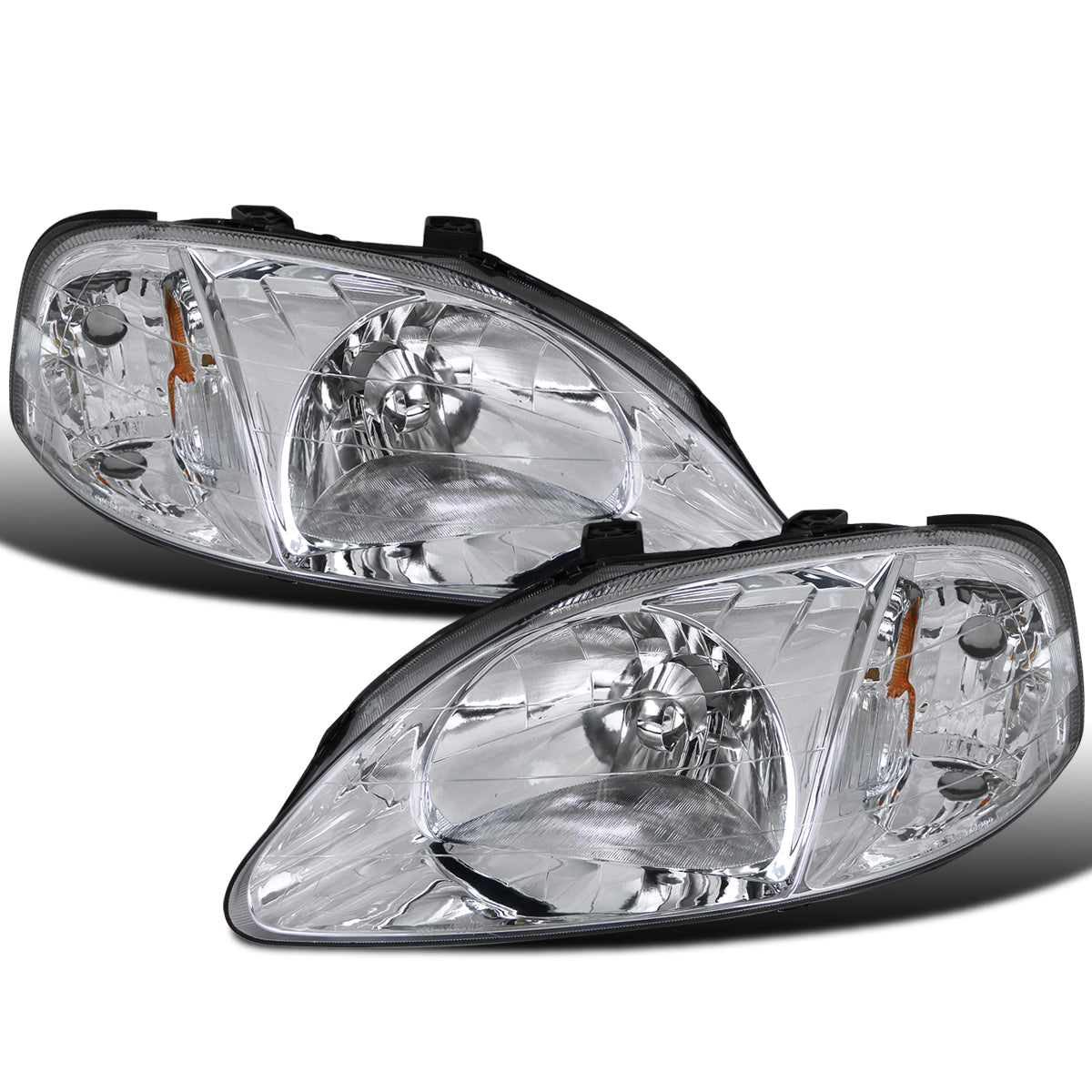 Ronnin - Conjunto de faros delanteros de repuesto originales para Honda Civic EK 1999-2000 | Cromado