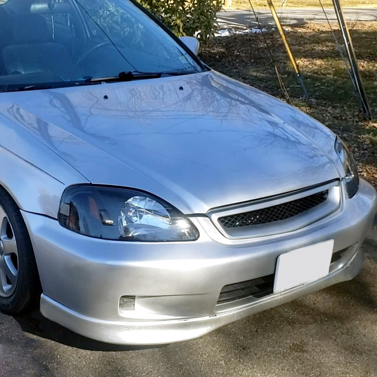 Ronnin - Compatible con Honda Civic EK 1999-2000 | Par de Conjuntos de Faros Delanteros de Repuesto | Negro