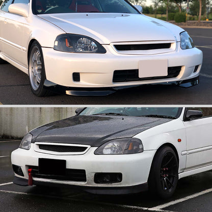 Ronnin - Compatible con Honda Civic EK 1999-2000 | Par de Conjuntos de Faros Delanteros de Repuesto | Negro