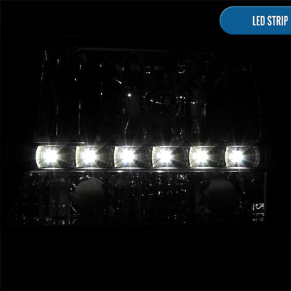 Ronnin - Fits 1997-2004 Dodge Dakota 1998-2003 Durango Upgraded Replacement LED Running Lights Headlights Assembly Pair | Black