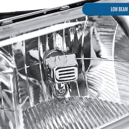 Ronnin - Fits 1999-2007 GMC Sierra 1500 2500 3500 2000-2006 Yukon XL Denali Headlights Head Lamps Factory Replacement Pair | Chrome