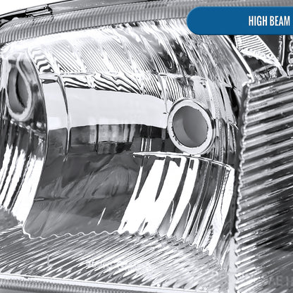 Ronnin - Fits 1999-2007 GMC Sierra 1500 2500 3500 2000-2006 Yukon XL Denali Headlights Head Lamps Factory Replacement Pair | Chrome