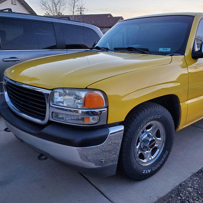 Ronnin - Fits 1999-2007 GMC Sierra 1500 2500 3500 2000-2006 Yukon XL Denali Headlights Head Lamps Factory Replacement Pair | Chrome