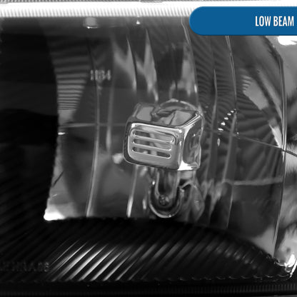 Ronnin - Fits 1999-2007 GMC Sierra 1500 2500 3500 2000-2006 Yukon XL Denali Headlights Head Lamps Factory Replacement Pair | Black