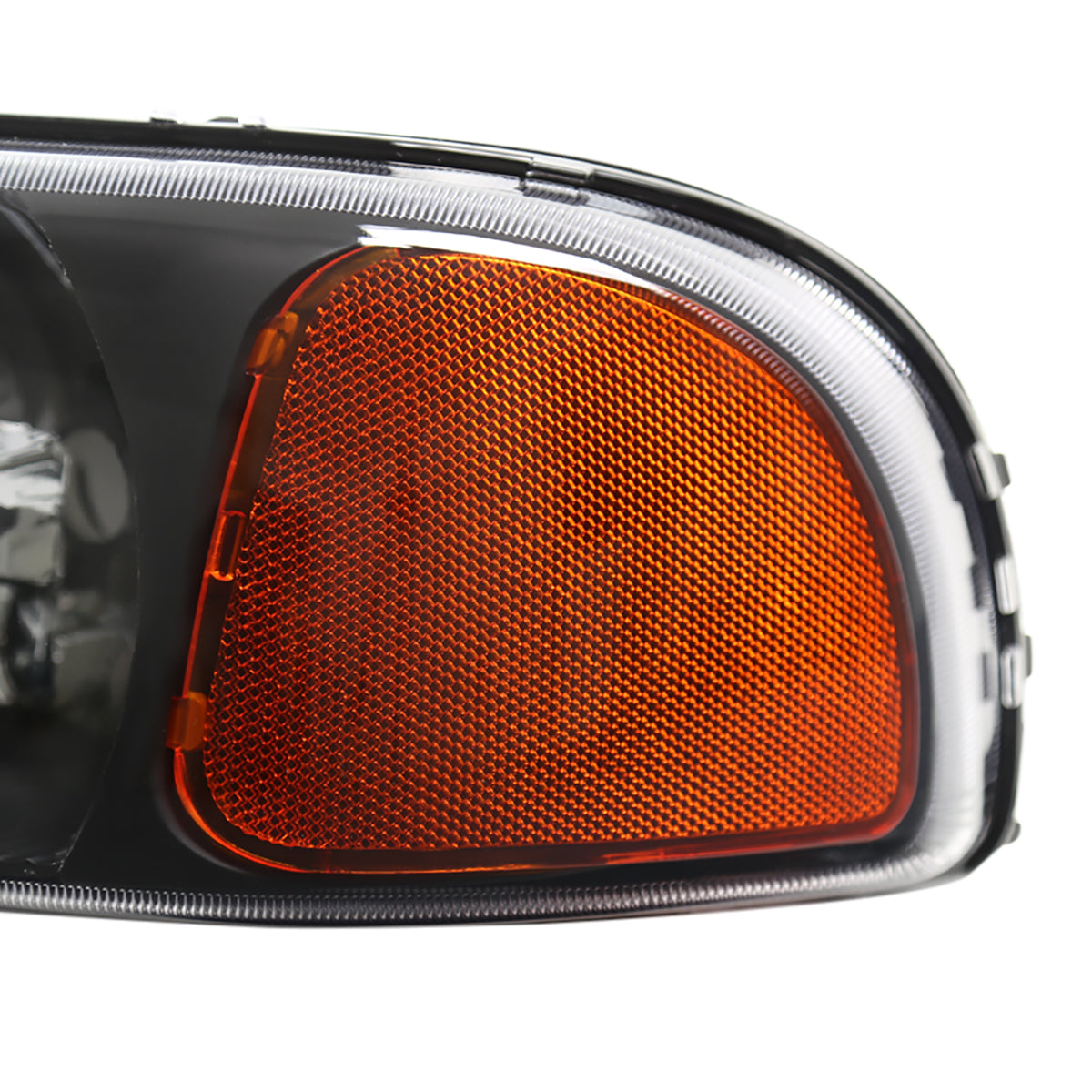 Ronnin - Fits 1999-2007 GMC Sierra 1500 2500 3500 2000-2006 Yukon XL Denali Headlights Head Lamps Factory Replacement Pair | Black