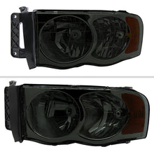 Ronnin - Fits 2002-2005 Dodge Ram 1500 2500 3500 Factory Style Replacement Headlights Assembly Pair | Smoke